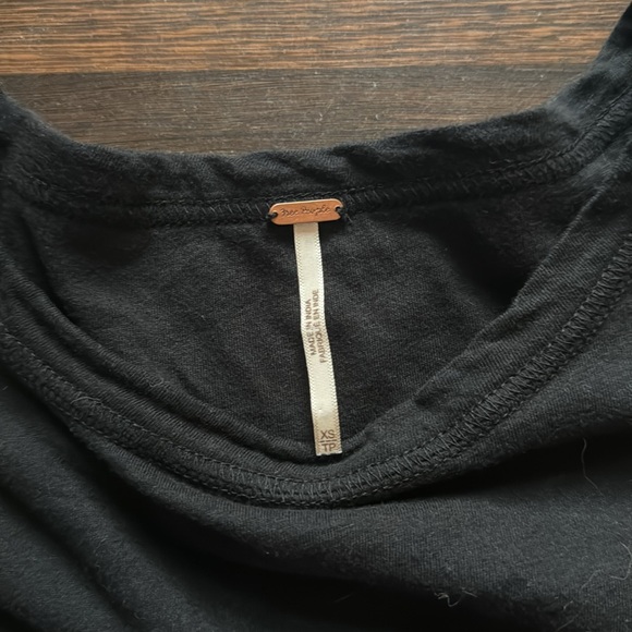 Free People Embroidered Peplum Penny Tee Black XS - Picture 4 of 10